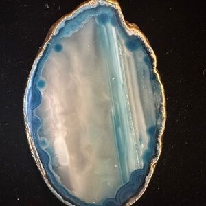 Blue, White and Gold Brazilian Volcanic Rock Pendant